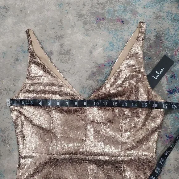 Lulu's Gold Sequin Mini Dress Size M - Picture 13 of 13